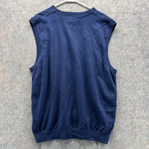 Tommy Hilfiger Sweater Men XXL Adult Blue Navy Outdoors Sleeveless Logo - Picture 9 of 10